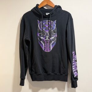 Marvel Men's Black Panther Hoodie - Black and Purple Size S